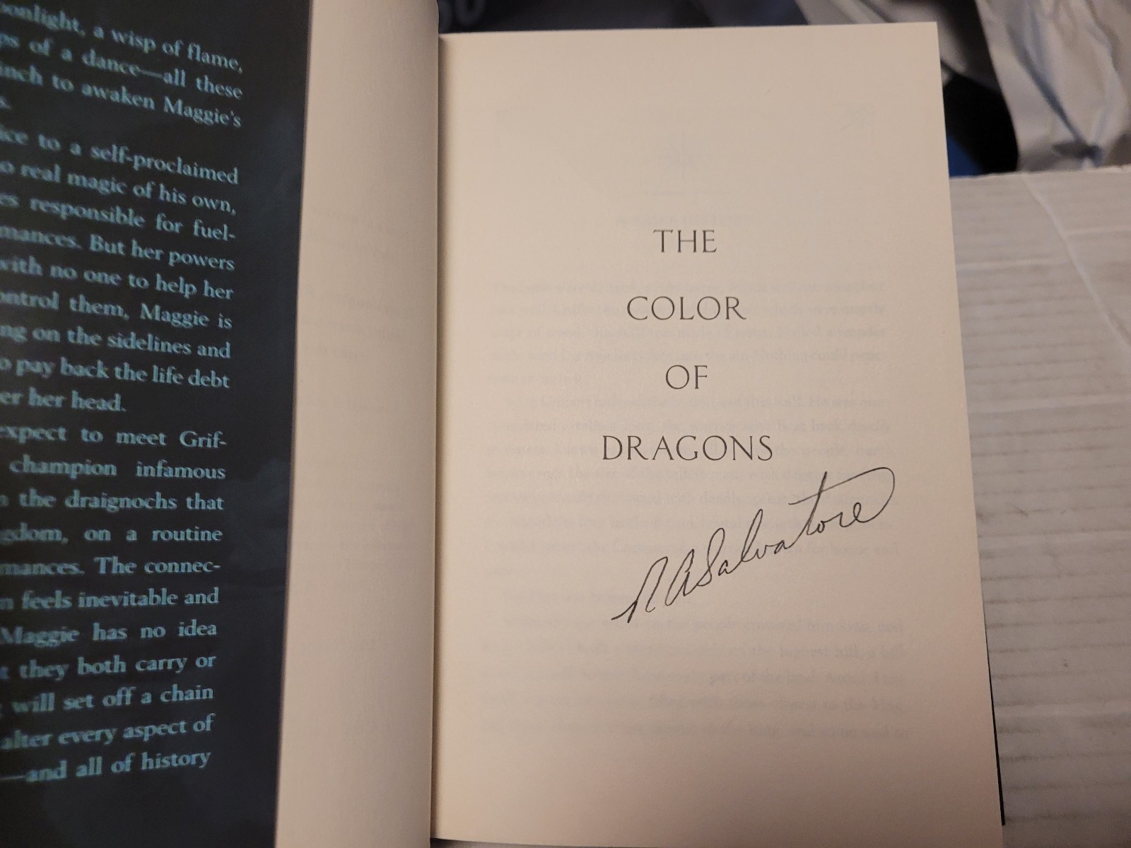 Color of Dragons by Erika Lewis and R. A. Salvatore (2021, HC) SIGNED 1st/1st