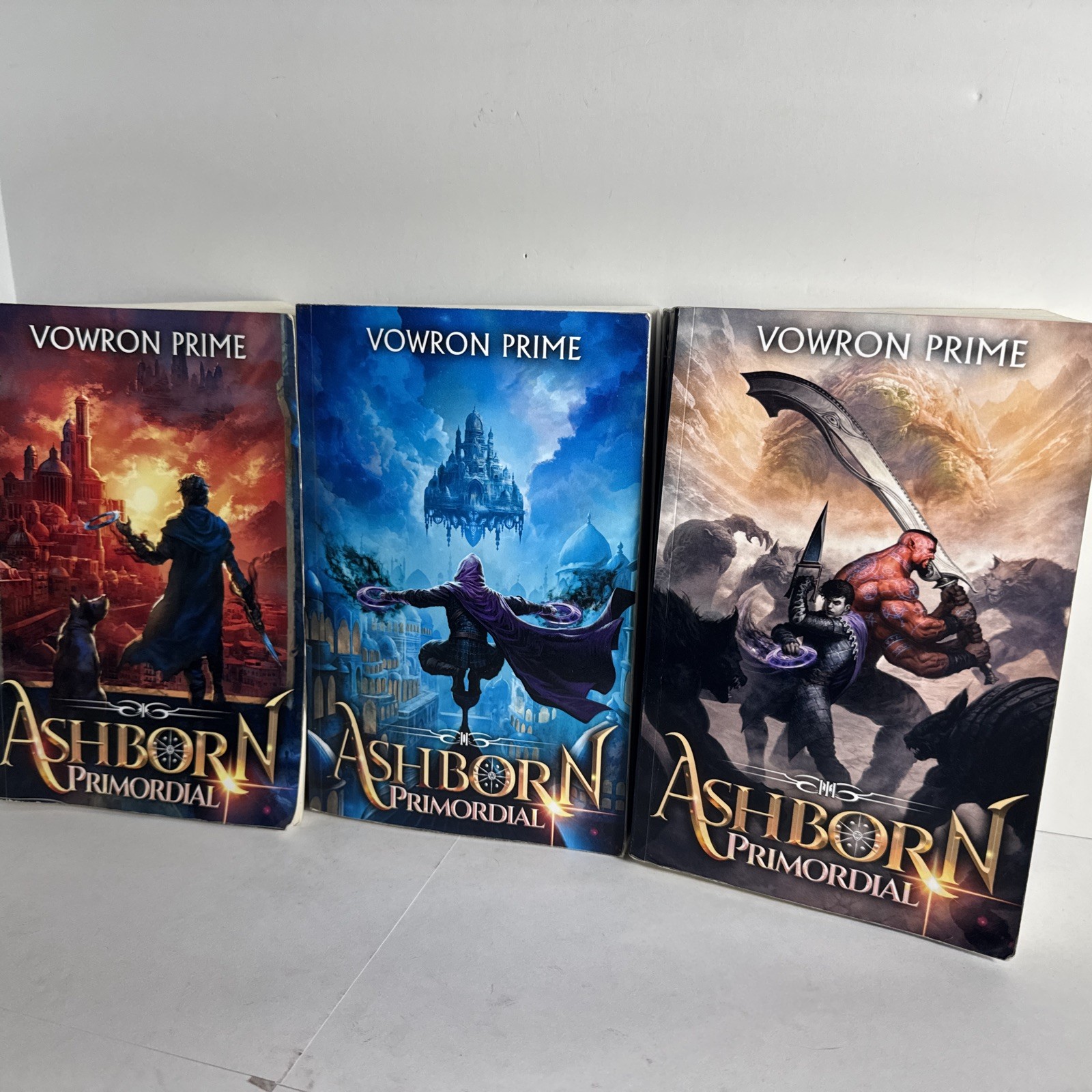 Ashborn Primordial 1 2 3 : A Progression Fantasy Epic set trilogy very rare