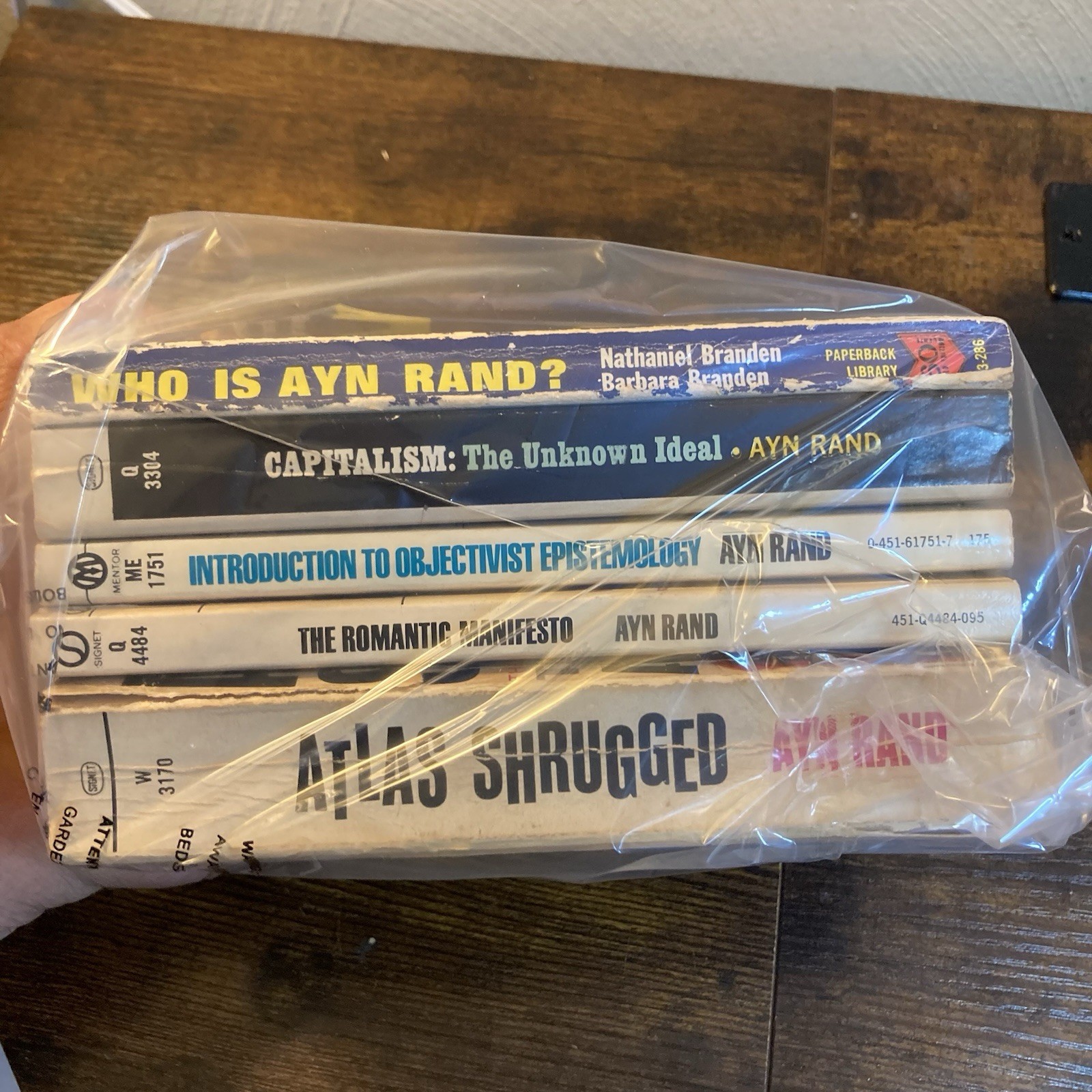 Ayn Rand Lot Paperback Books 60s 70s Romantic Manifesto Objectivist Unknown Idea