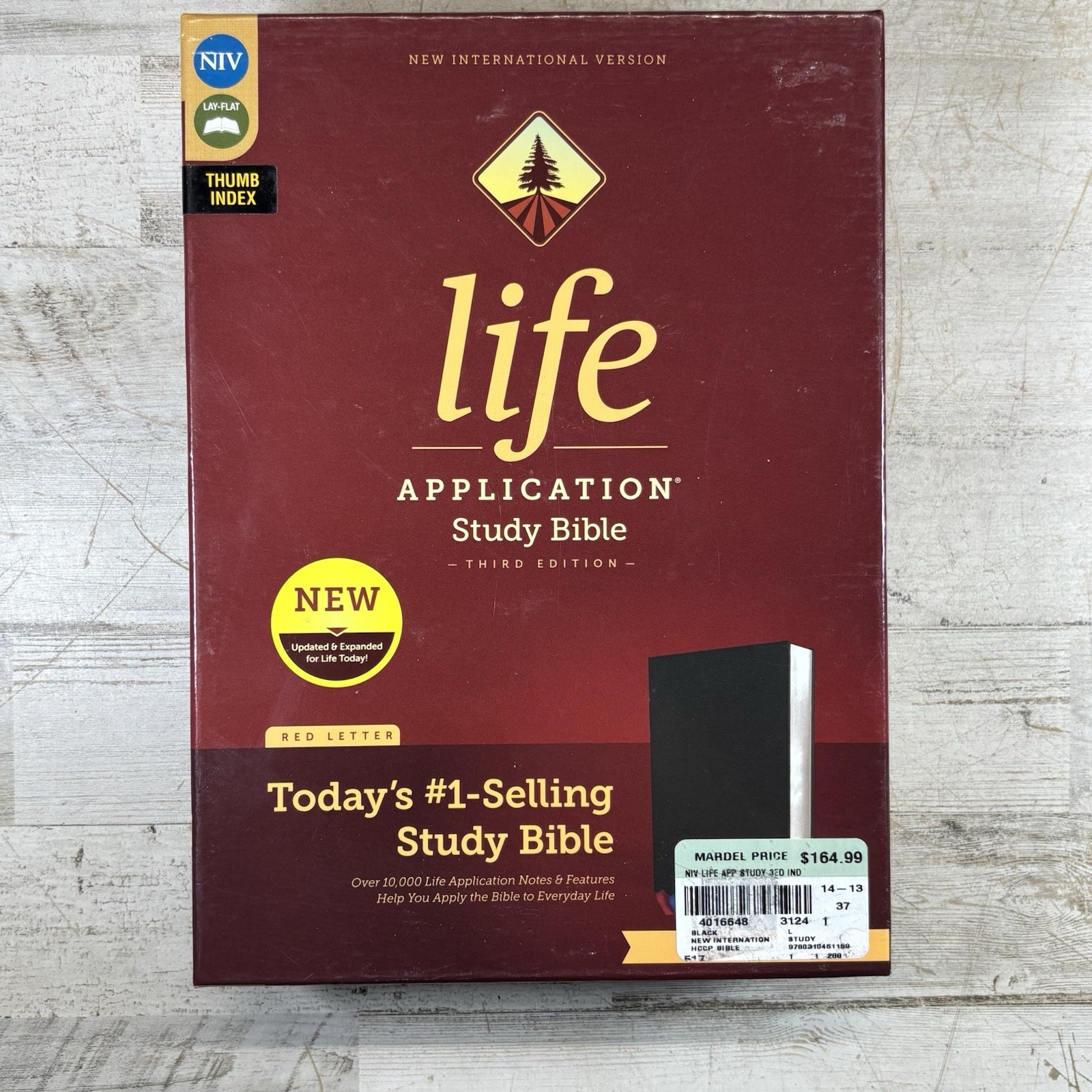 NIV Life Application Study Bible 3rd Edition Genuine Leather Indexed Red Letter