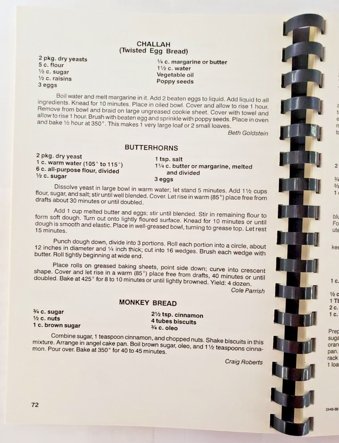 Puckett Panthers 1989-1990 Cookbook Elementary School Recipes Amarillo Tx