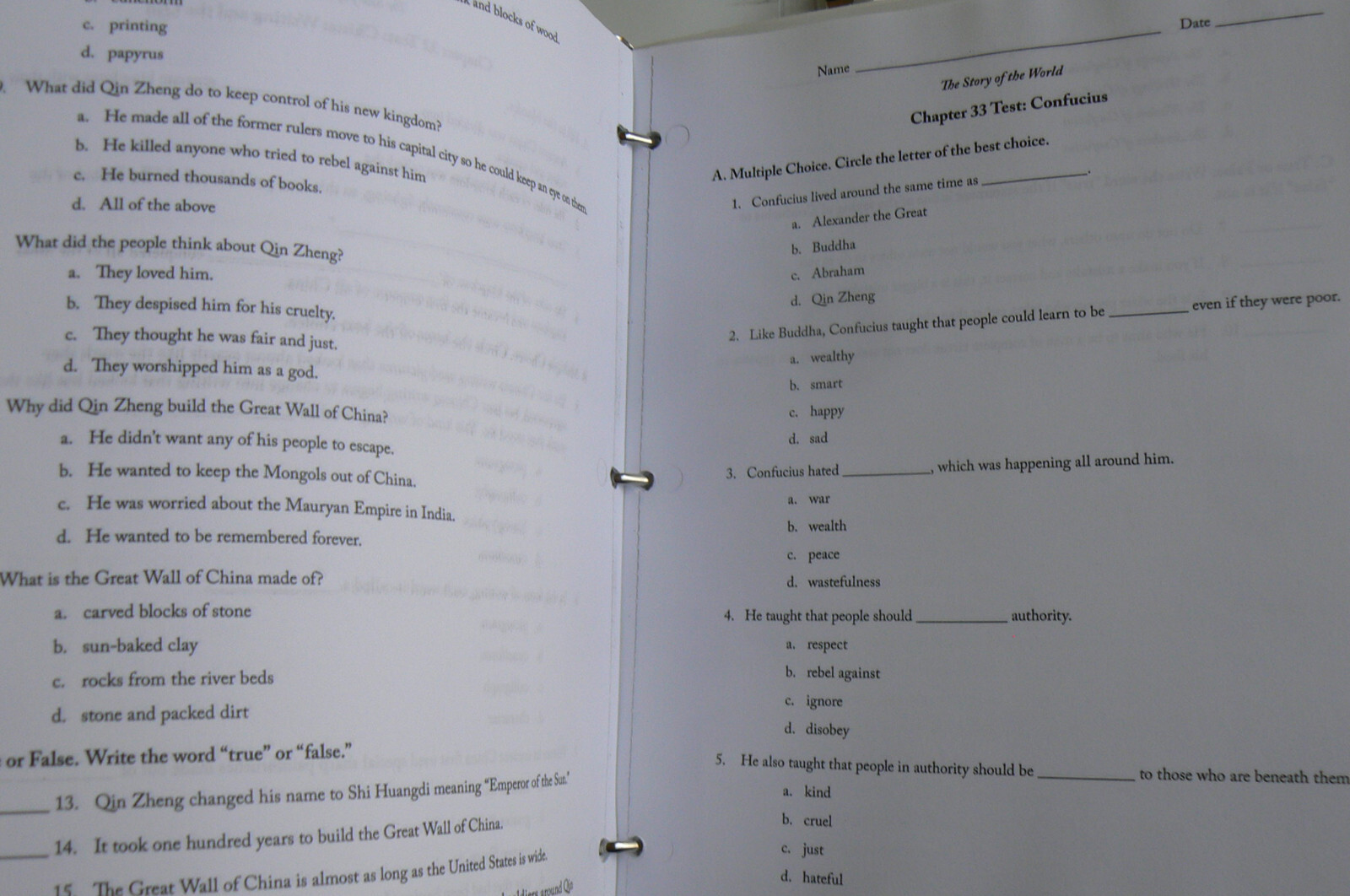 The Story of World, Text, Tests &Activity Book 1 : Ancient Times,History, Bauer