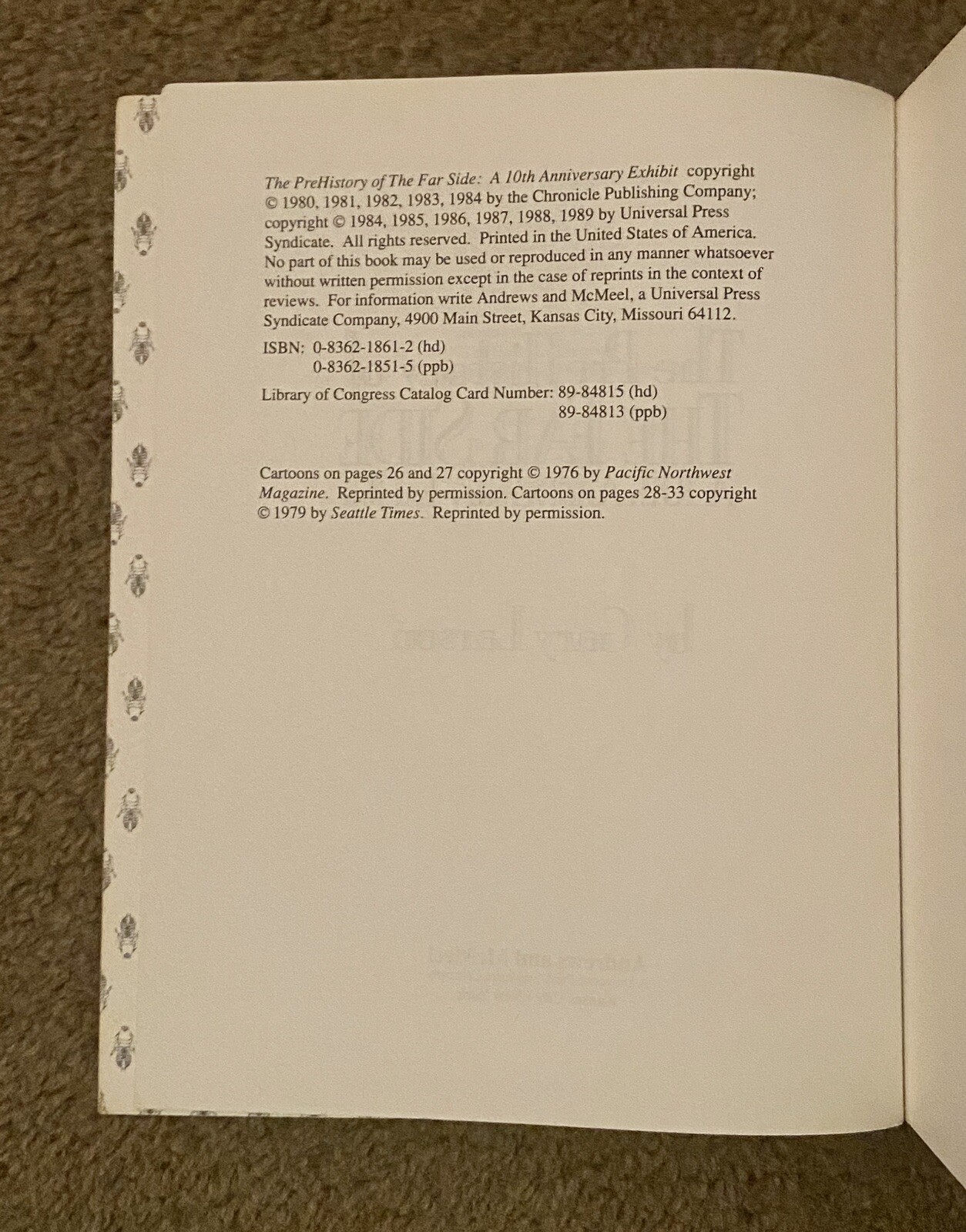 1989 The Pre-History of The Far Side, by: Gary Larson, SC on Paperback. FN/VF
