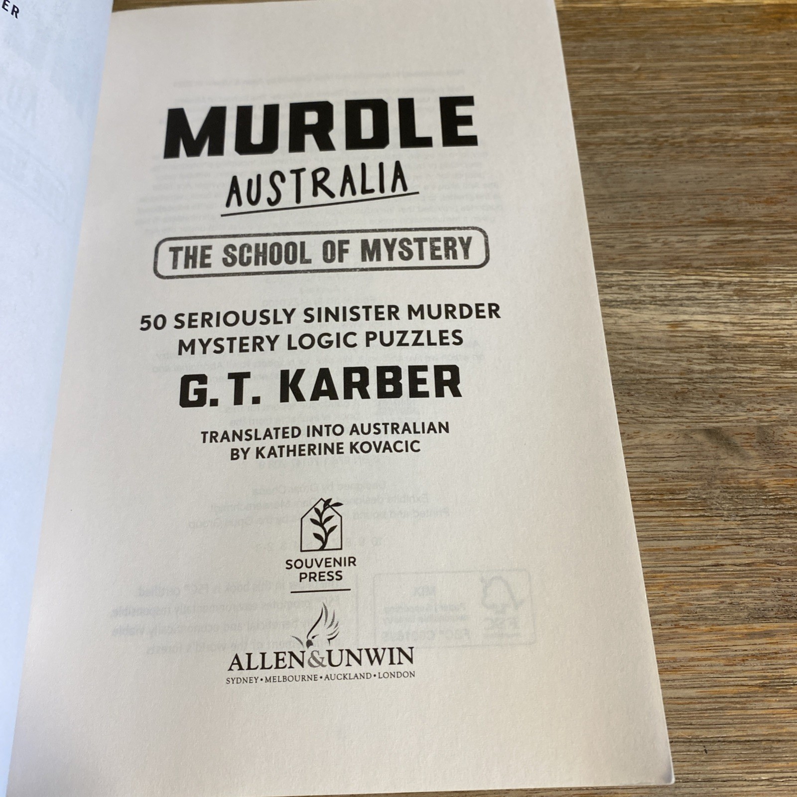 Murdle The School of Mystery G T Karber Paperback Logic Puzzles