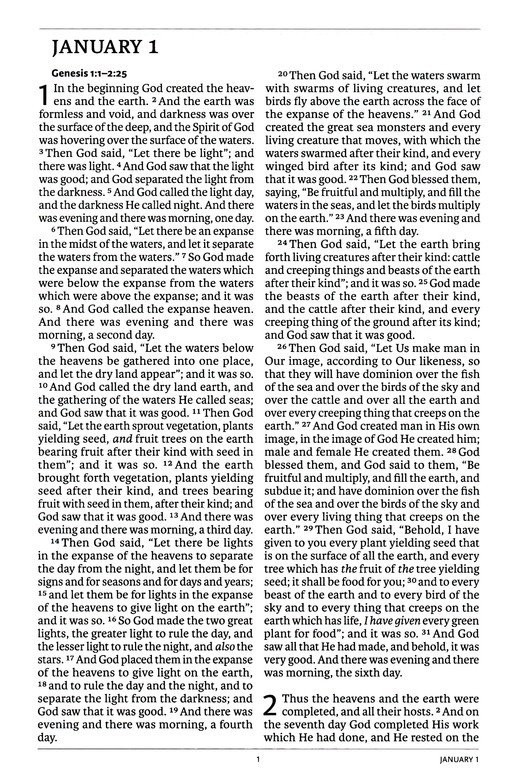 Legacy Standard Bible Daily Reading Bible Faux Leather Cedar ISBN 1636644171