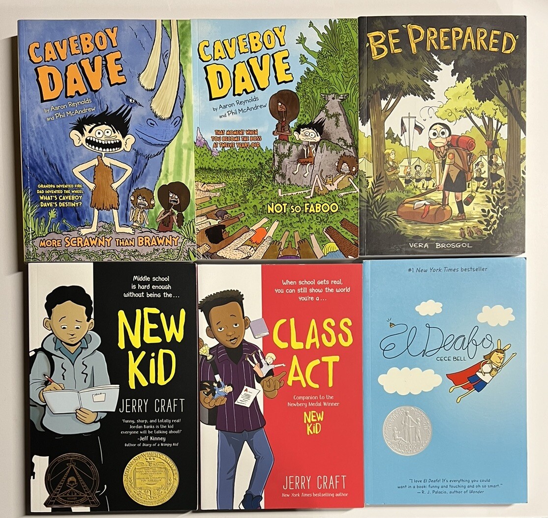 Graphic Novels SUNNY SIDE UP, El Deafo, BONE, New Kid, SMILE, Izzy Lot of 32