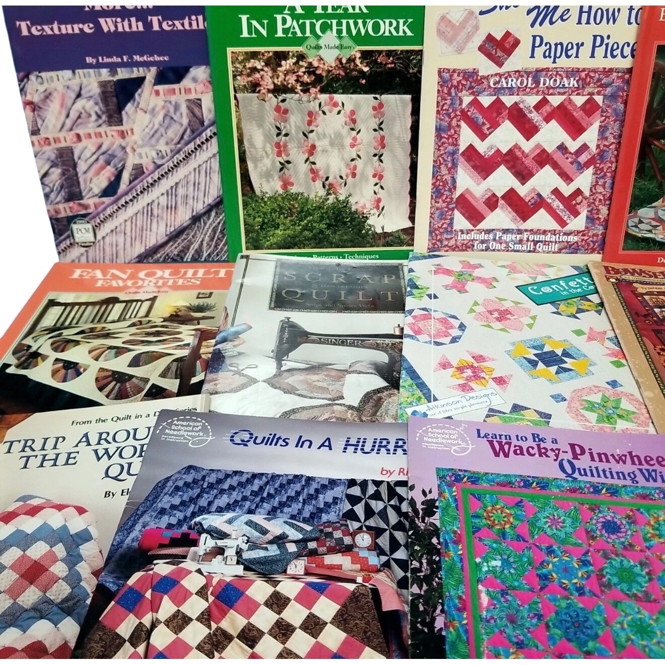 Vtg Modern Quilting Crochet Pattern Books Quilt in a Day Scrap DIY Grannycore
