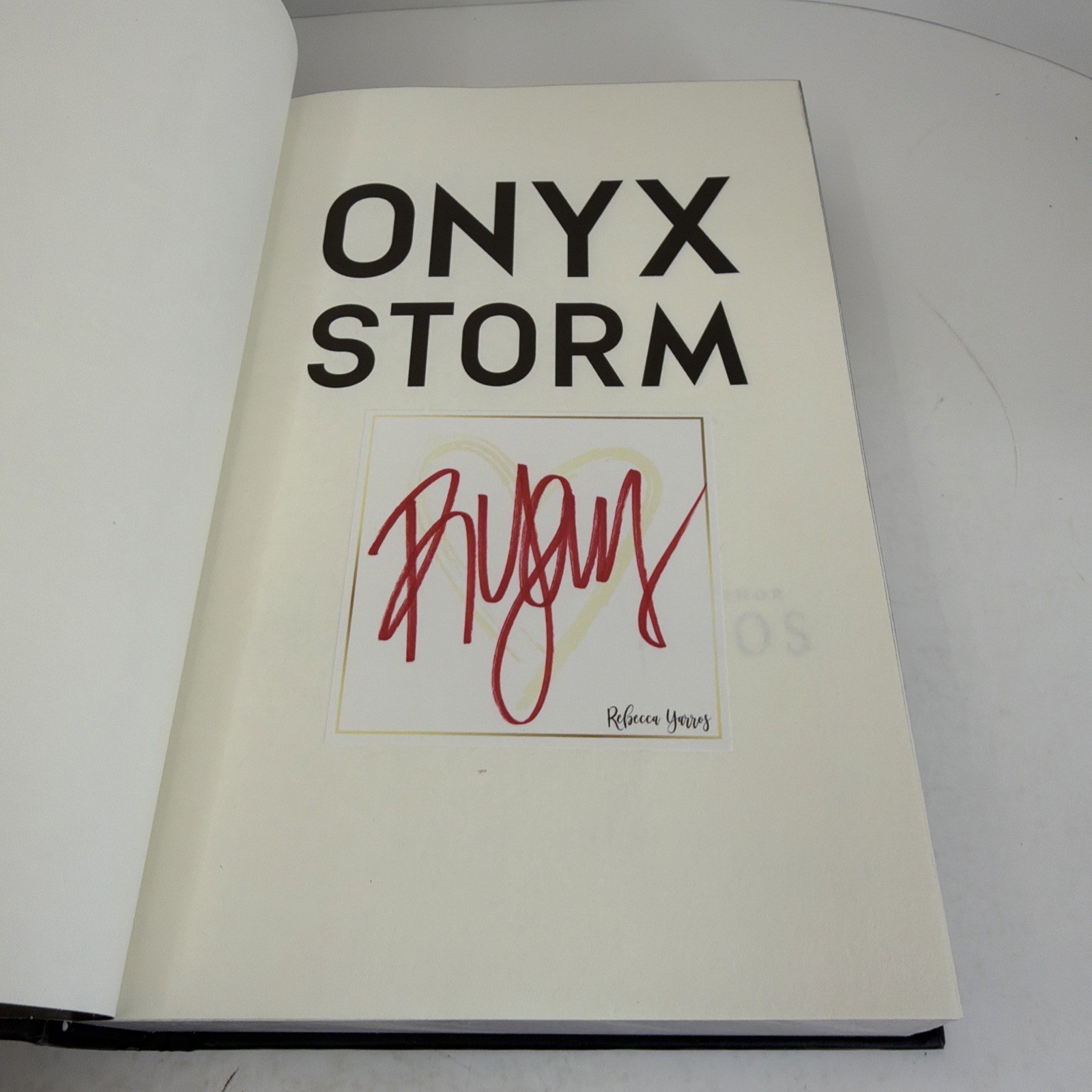 Onyx Storm Rebecca Yarros Deluxe Limited Edition Hardcover w/ Dust Jacket SIGNED