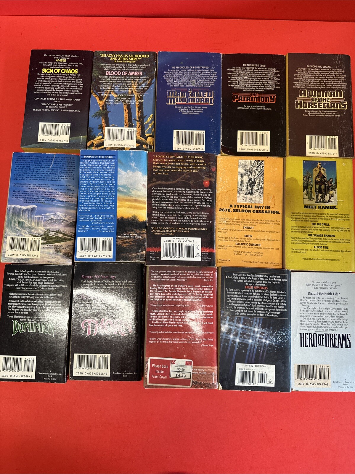 SCIENCE FICTION FANTASY LOT OF 15 PAPERBACK BOOKS SCI FI MULTIPLE AUTHORS