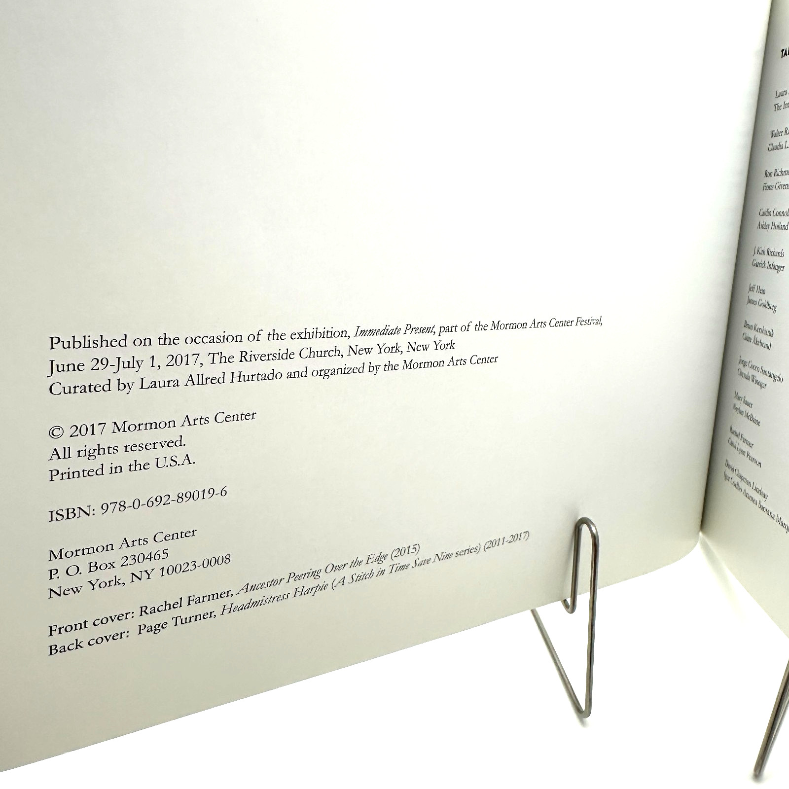 Immediate Present Mormon Arts Center 2017 Exhibition Catalog Laura Hurtado