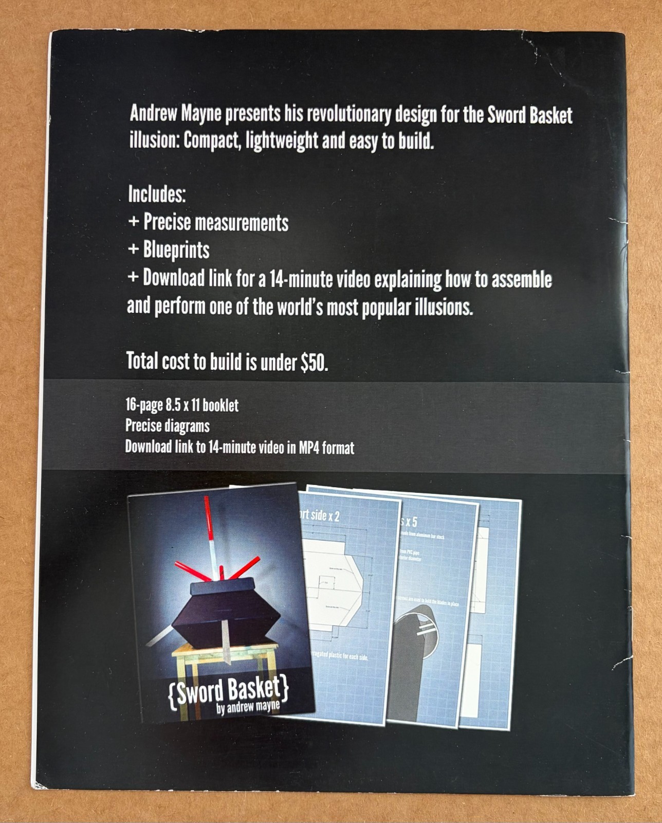 Sword Basket by Andrew Mayne Magic Illusion Diagrams