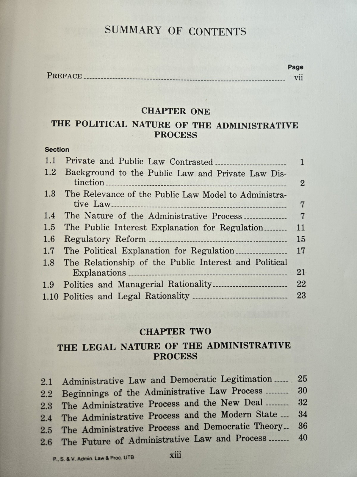 ADMINISTRATIVE LAW AND PROCESS by Pierce, Shapiro & Verkuil, 1985