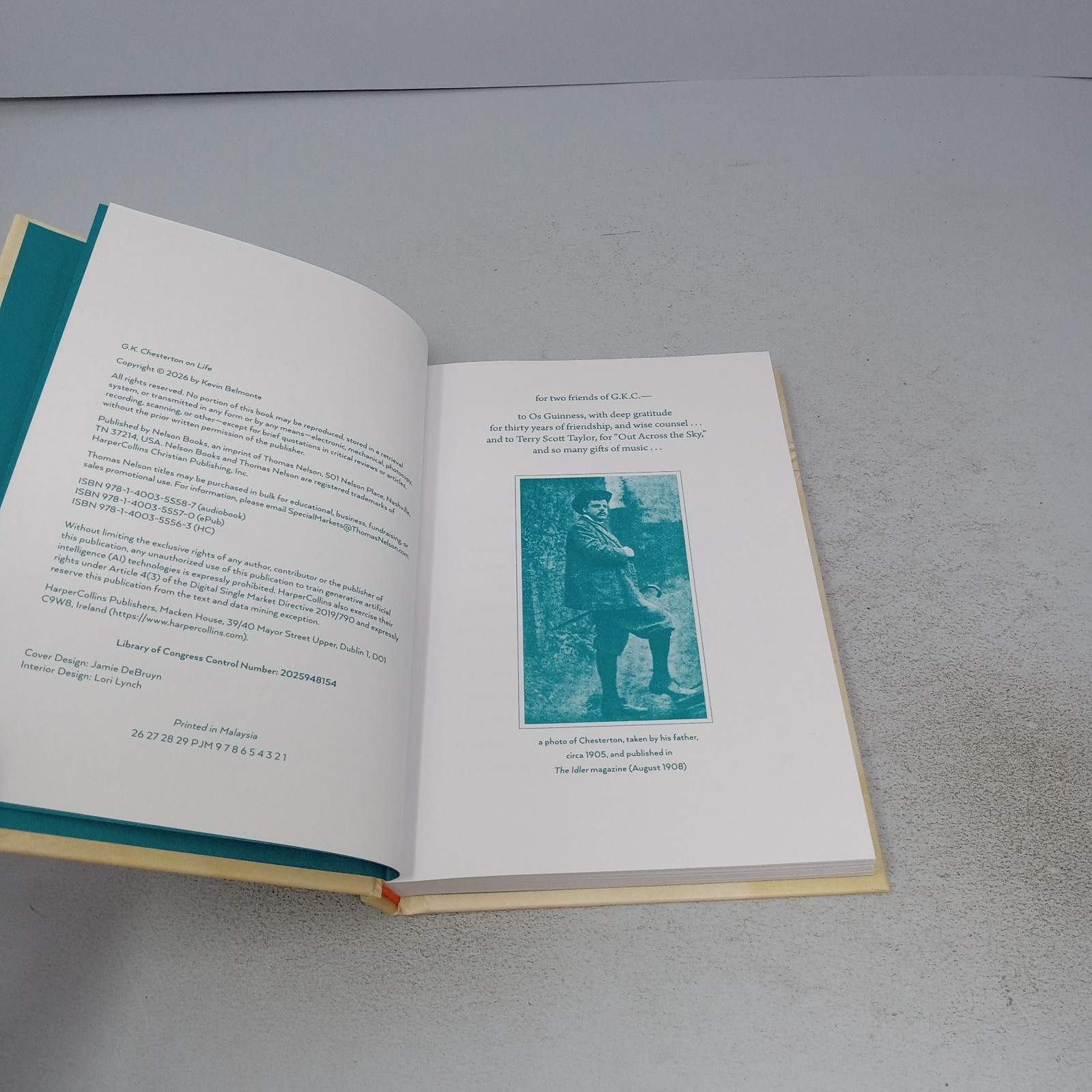 G. K. Chesterton on Life: 2026 Thomas Nelson Hardcover by Kevin Belmonte