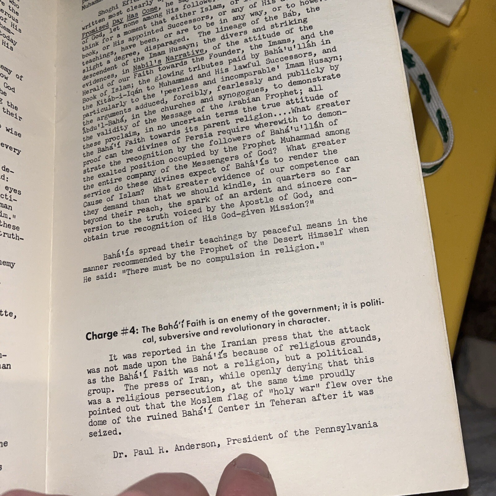 THE Baha’i Appeal For Religious Freedom In Iran 1956 Booklet 20 Pages