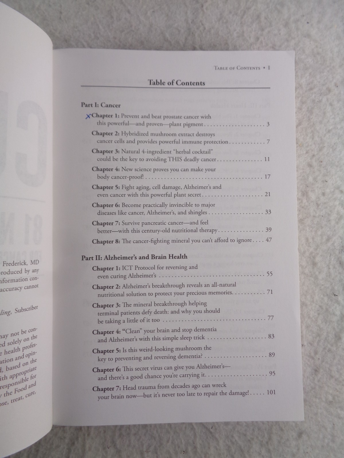 Cured 81 Natural Cures for Cancer Diabetes Alzheimers TPB Book Marginalia
