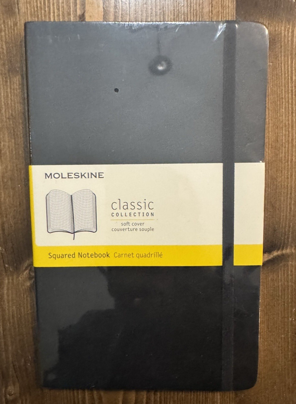 Moleskine Classic Notebook, Large, Squared, Black, Soft Cover (5 x 8.25)