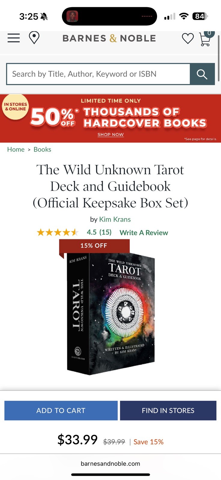 Wild Unknown Tarot Deck and Guidebook (Official Keepsake Box Set) by Kim Krans