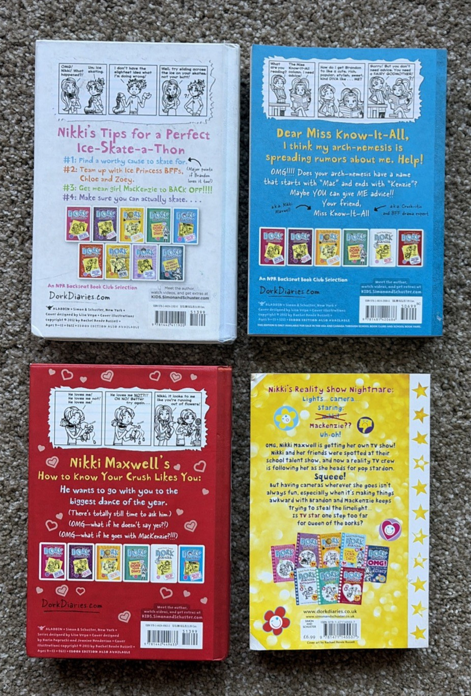 Lot of 13 Dork Diaries (12 HC/1 PB) Books Rachel Renee Russell *VERY GOOD*