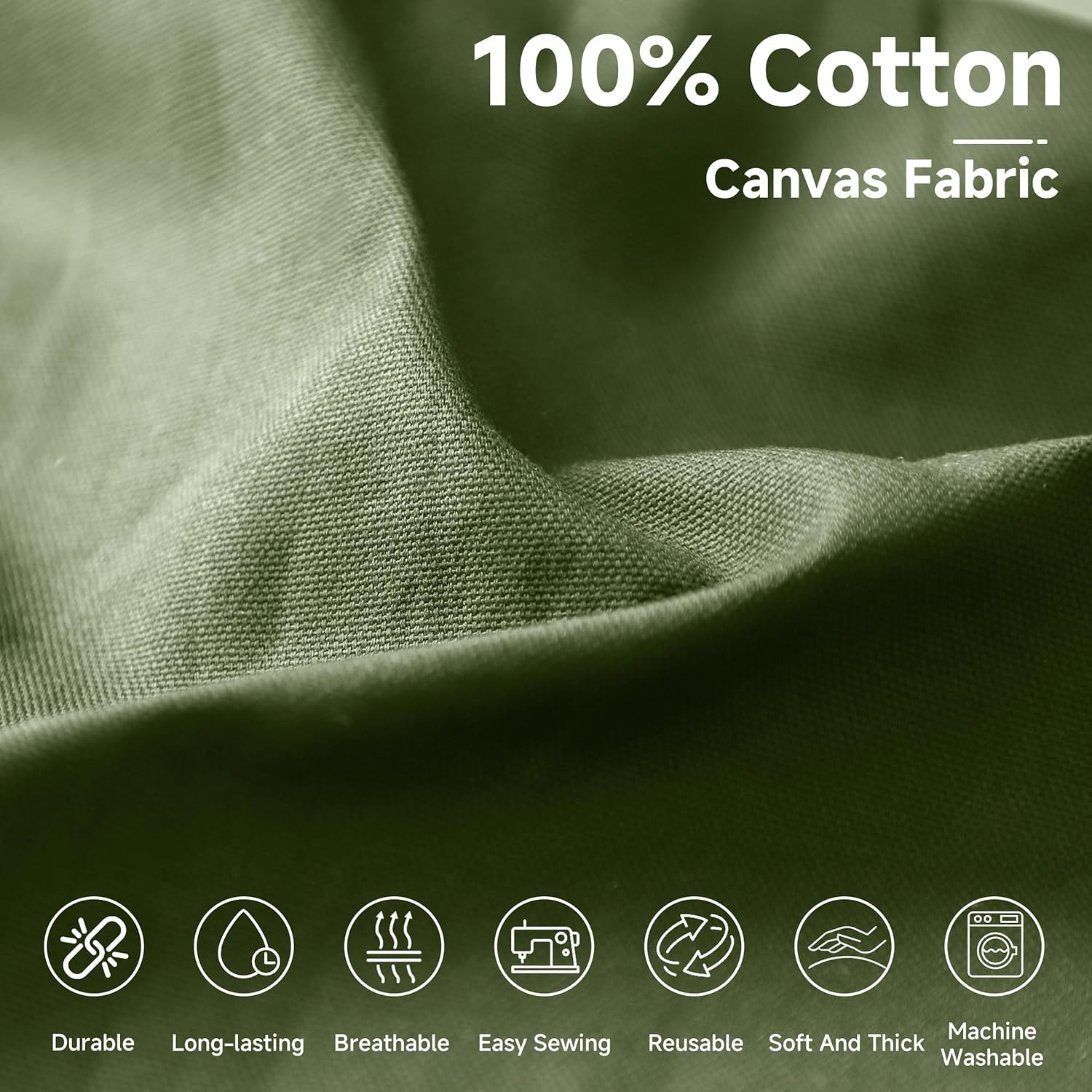 100% Cotton Canvas Fabric 10Oz. 59 Inch by the Yard, Nature Duck Fabric Textile