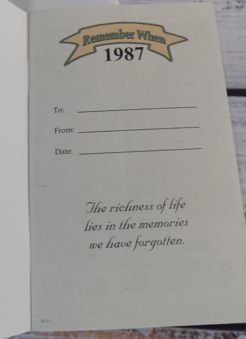 1987 REMEMBER WHEN – A Look Back in Time,” (5″ x 8″) Gift Booklet, 12 Pages