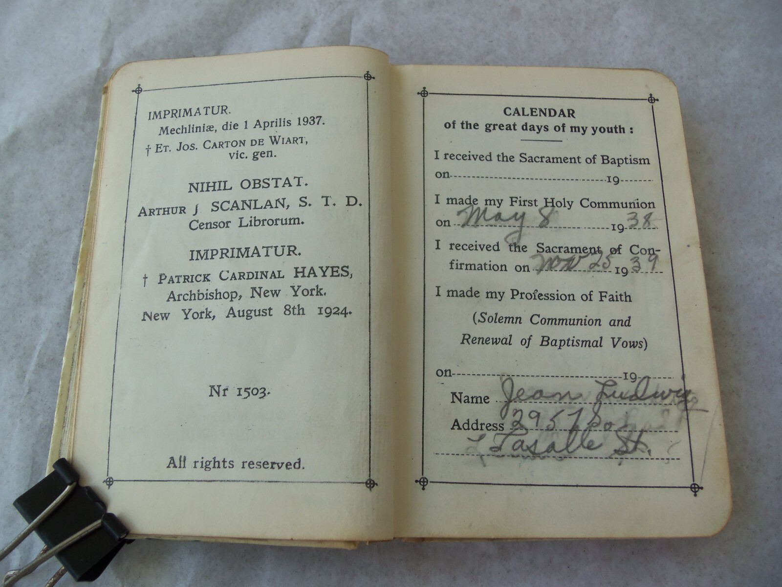 Vtg Little Key of Heaven Prayer book 1937! CELLUOID COVER! CRUCIFIX! GILDED