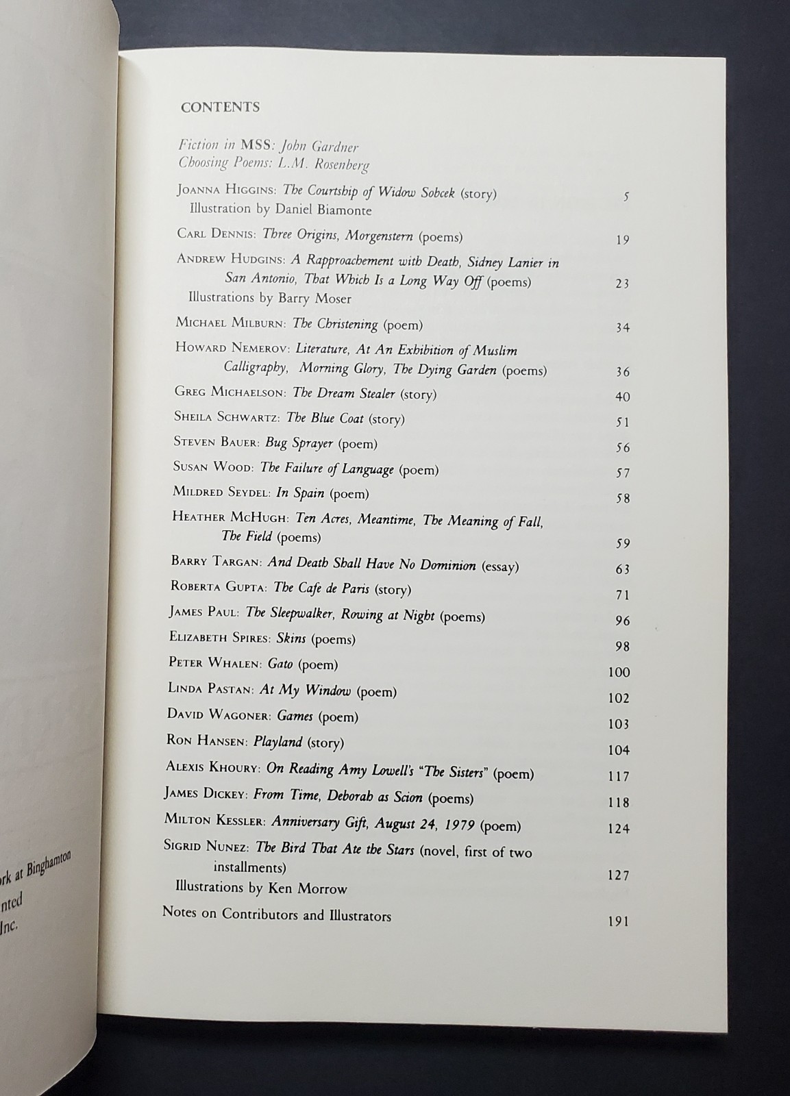 Vintage Literary Collection Signed/Limited (1/276) Edition HC MSS SPRING 1981