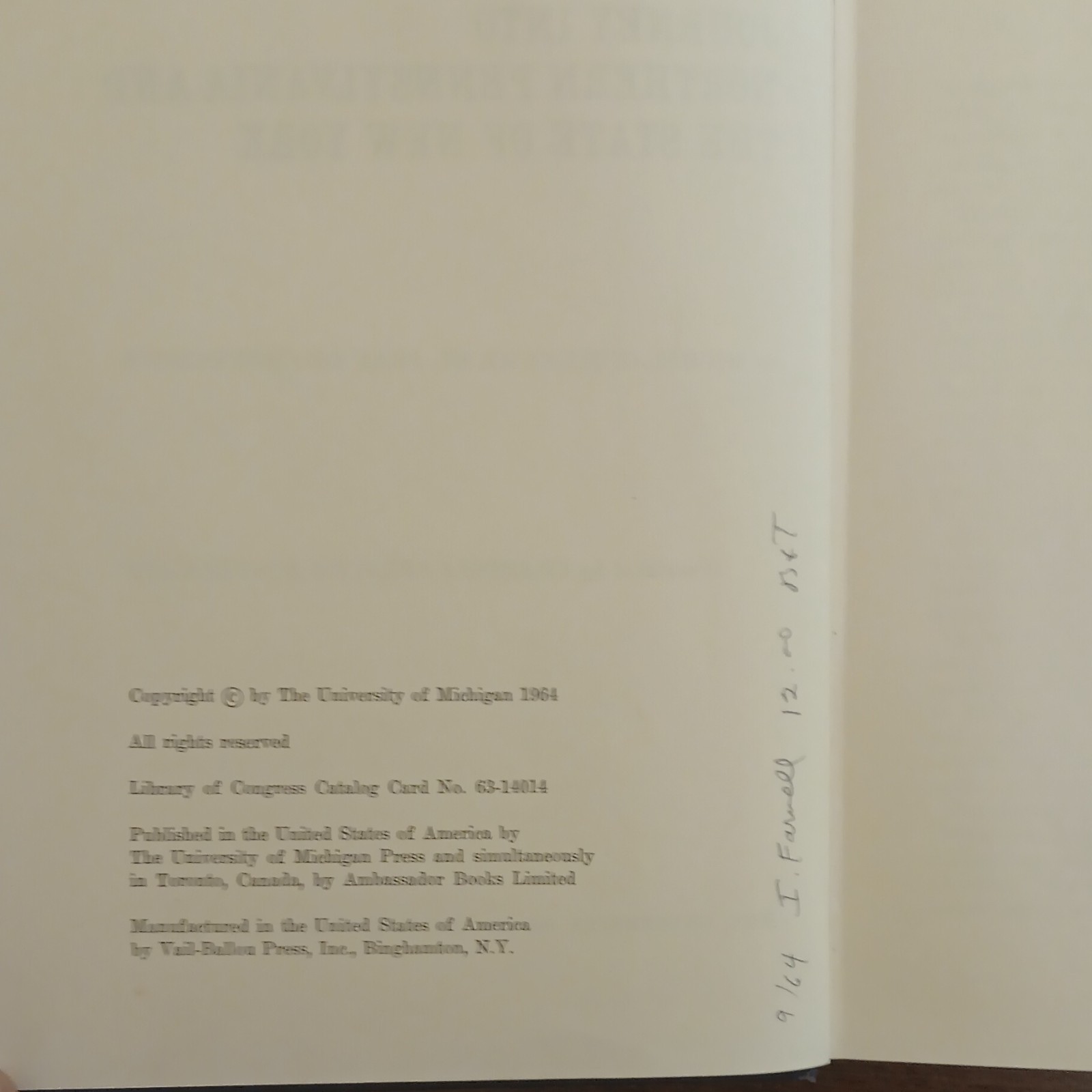 Journey into Northern Pennsylvania and the State of New York Crèvecœur HC 1964
