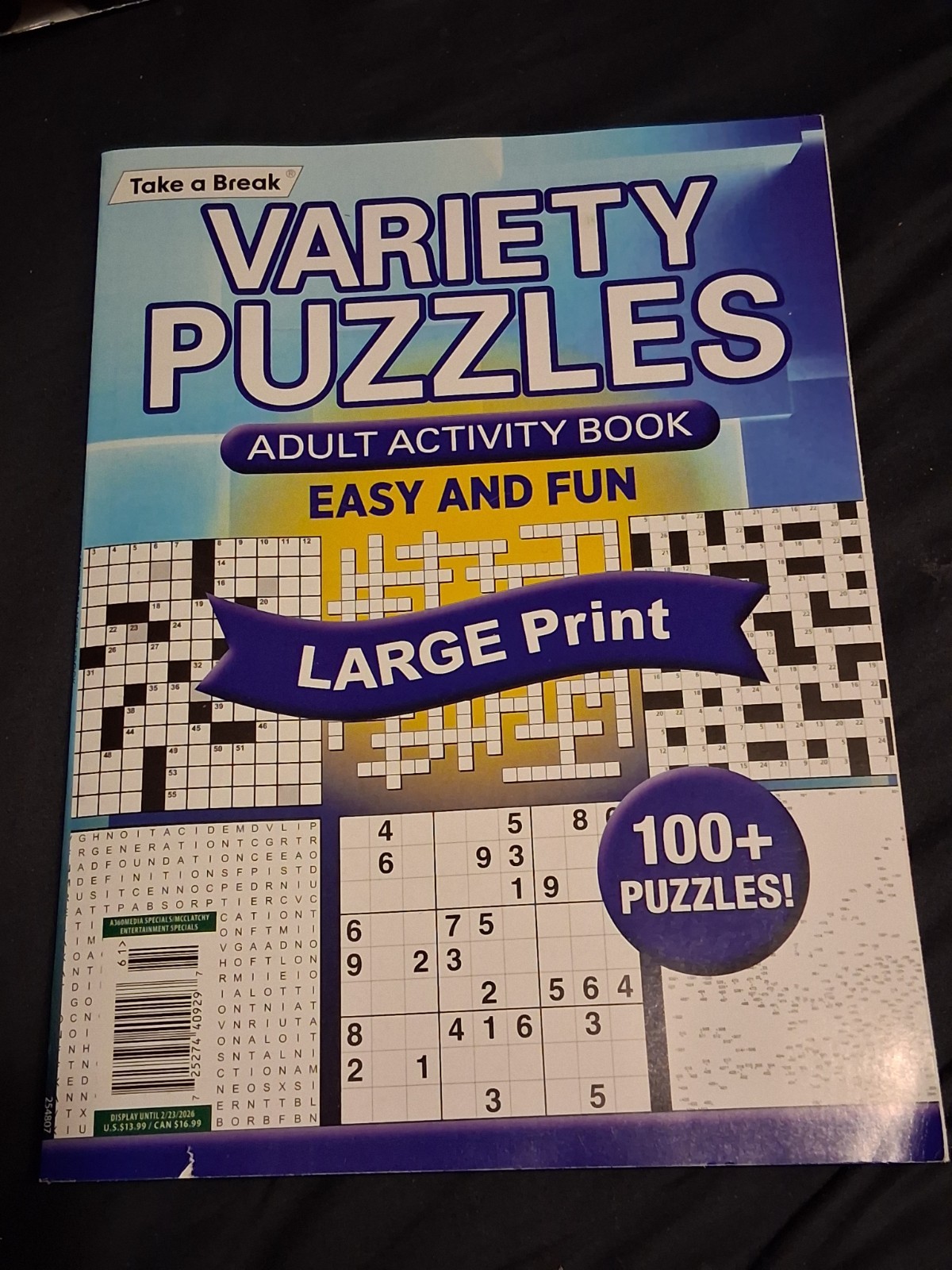 Take a Break Variety Puzzles Easy And Fun Adult Activity Book New