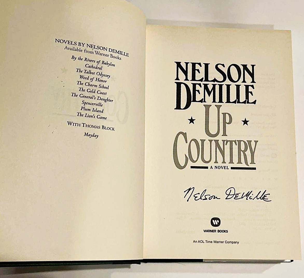 Up Country Nelson DeMille Flat SIGNED True First Edition Hardcover Dust Jacket