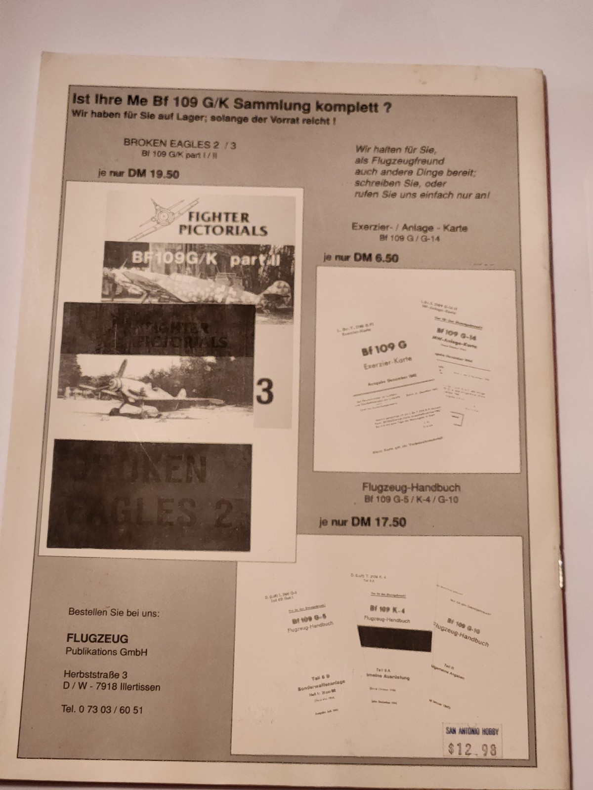 Flugzeug Profile Messerschmitt Bf-109 G/K Guide Book WW2