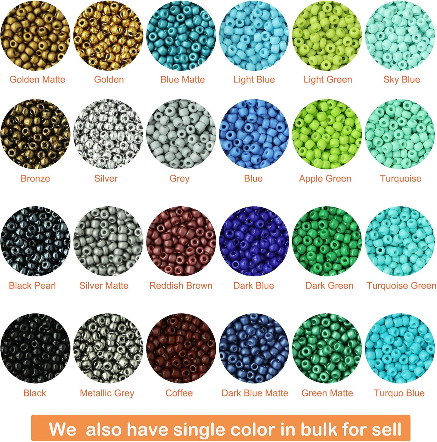 Size 3Mm Seed Beads 48 Colors about 16800 Pcs in Storage Box, 8/0 Glass Seed Bea