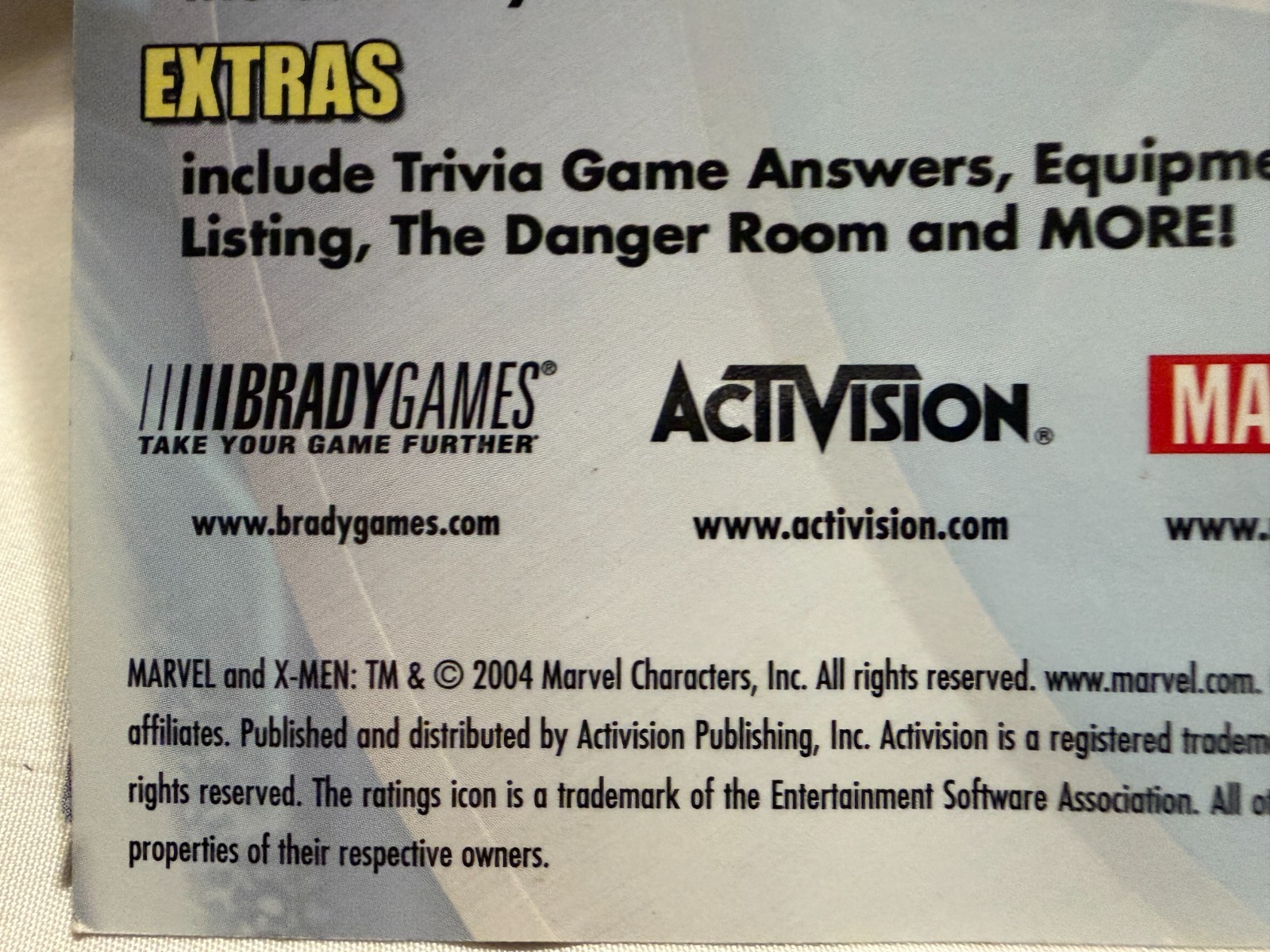 X-Men Legends Official Strategy Guide Book Bradygames Secrets Activision