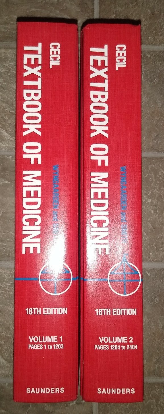 Set of 2 Vintage Cecil Textbook of Medicine Wyngaarden & Smith 18th Edition