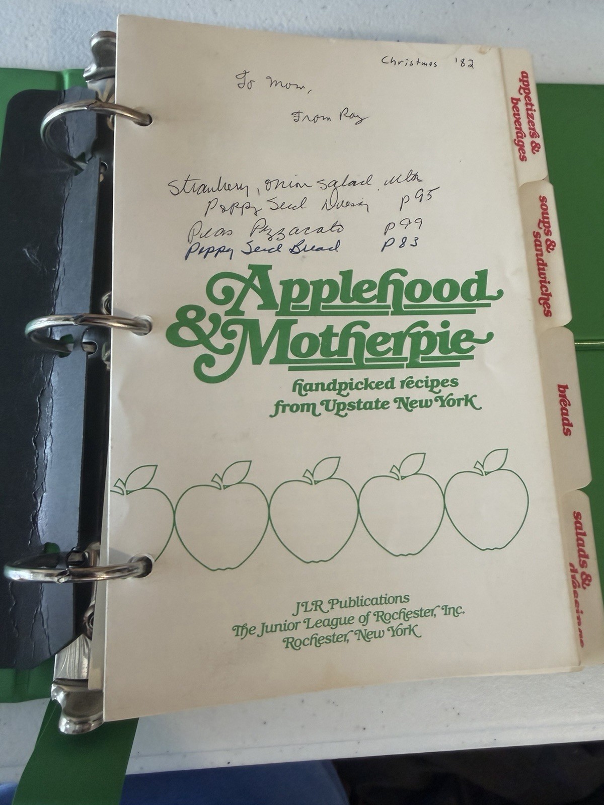 Applehood & Motherpie Cookbook 1981 First Edition Vintage Misprint Mirror Back