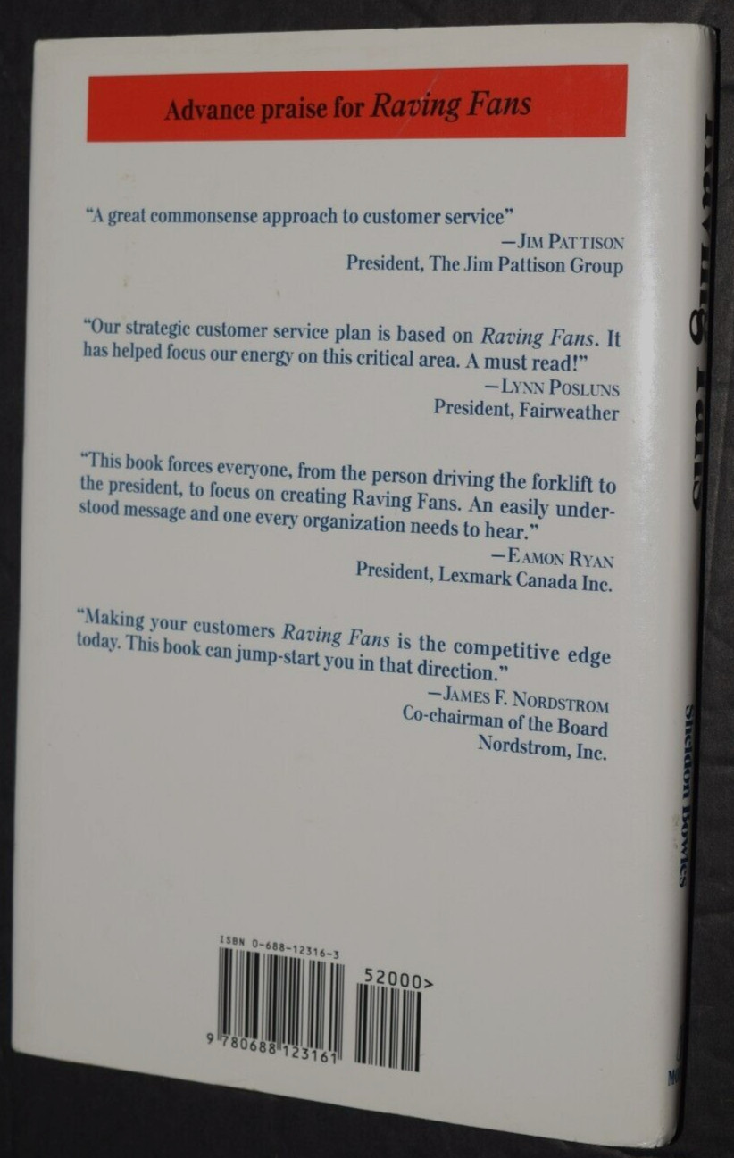 “Raving Fans,” Hard Cover Book by Ken Blanchard & Sheldon Bowles, 138 Pages, New