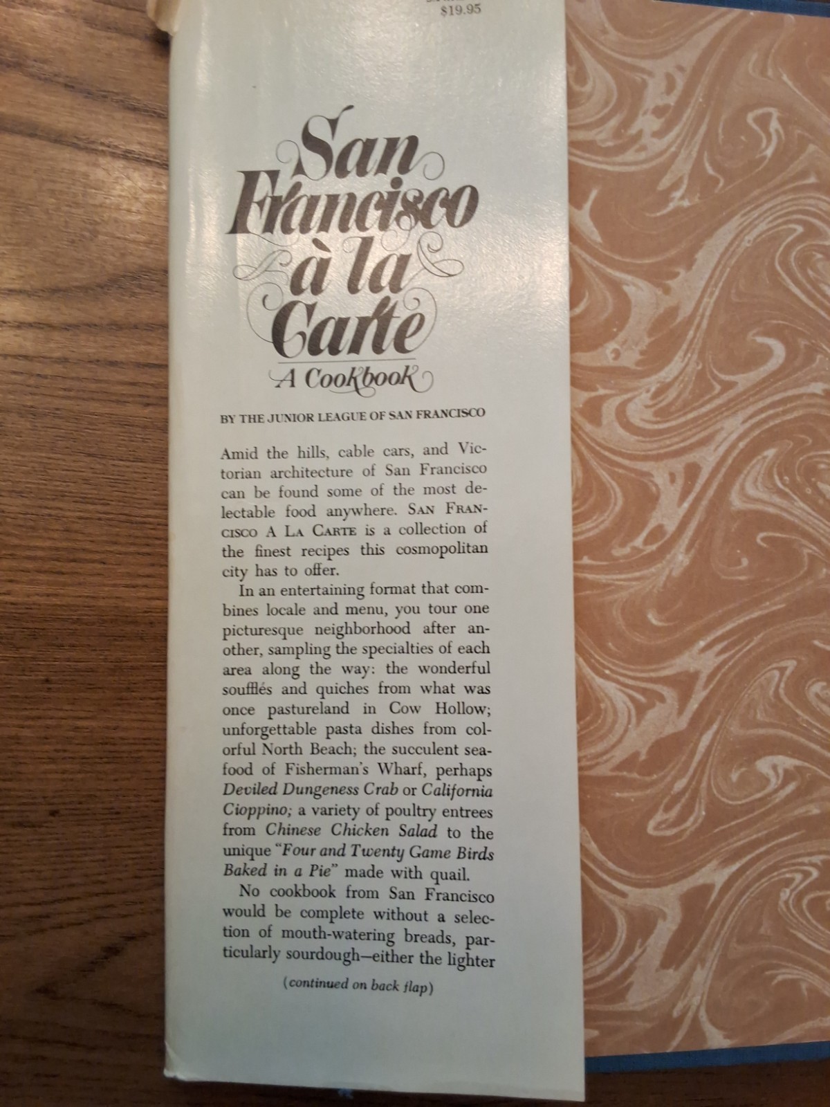San Francisco A La Carte Cookbook Junior League Of San Francisco CA HC Vtg 1979