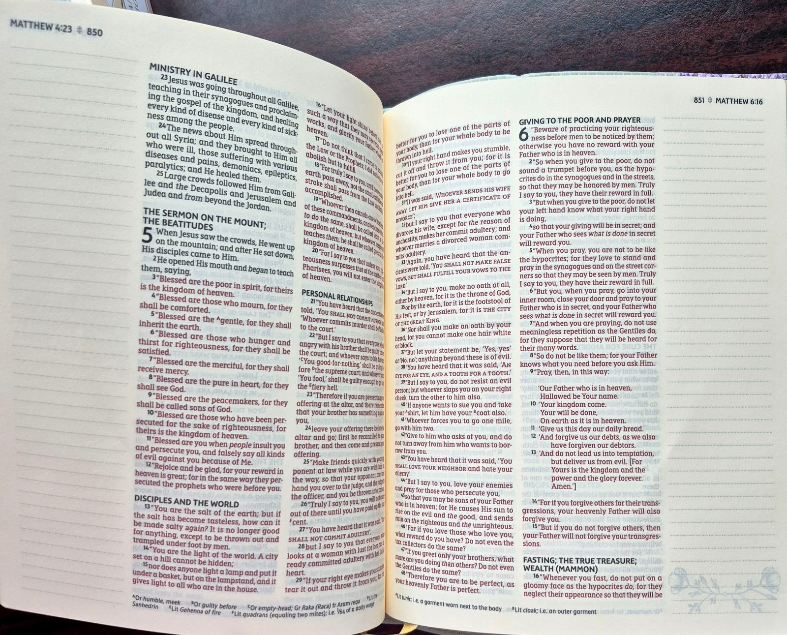 NASB Artisan Collection Bible (Leathersoft, Sage Floral, Red Letter, NEW in Box)