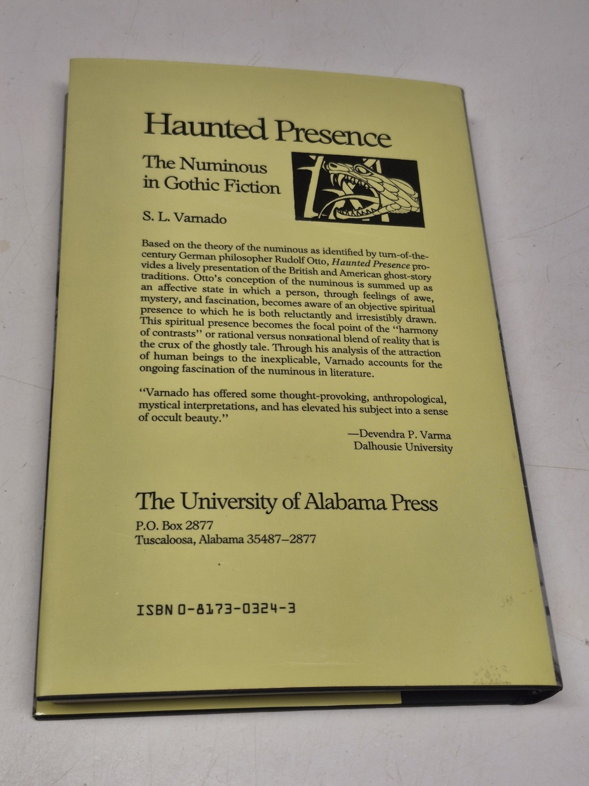 Haunted Presence The Numinous In Gothic Fiction S.L. Varnando Inscribed Signed