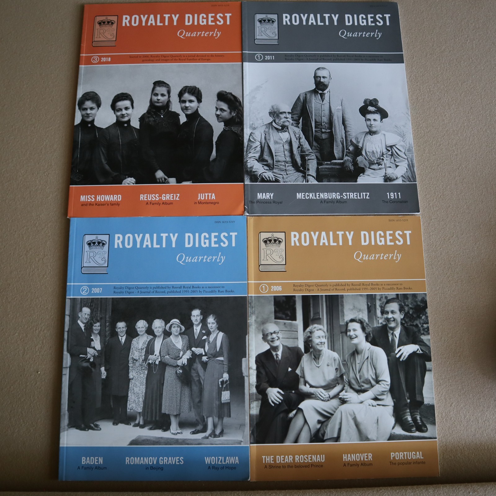 ROYALTY DIGEST QUARTERLY 4x DIFF ISSUES 2006,07,11,18 -ROMANOV GRAVES IN BEIJING
