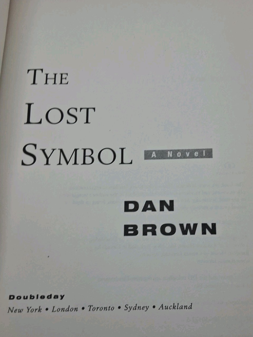 The Lost Symbol by Dan Brown 2009 First Printing, 1st Edition Doubleday HC in DJ