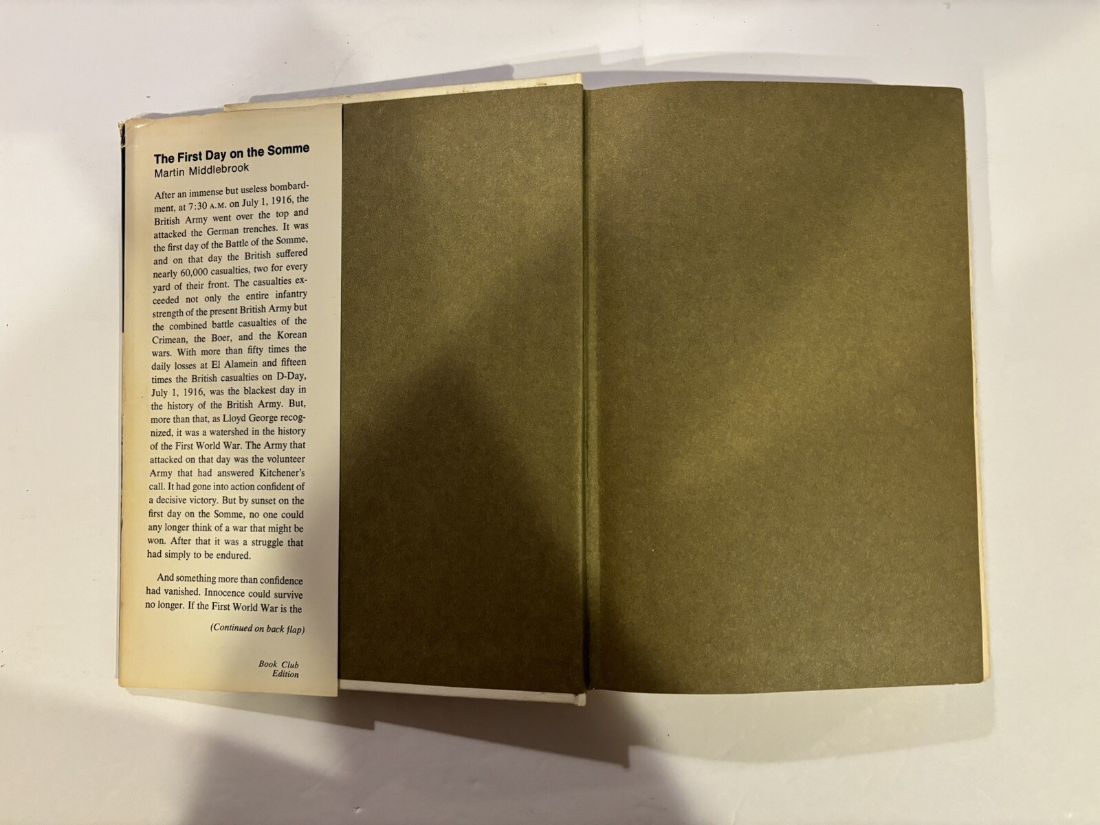 FIRST DAY ON THE SOMME by MARTIN MIDDLEBROOK 1972 HC DUST JACKETJ BCE WW1