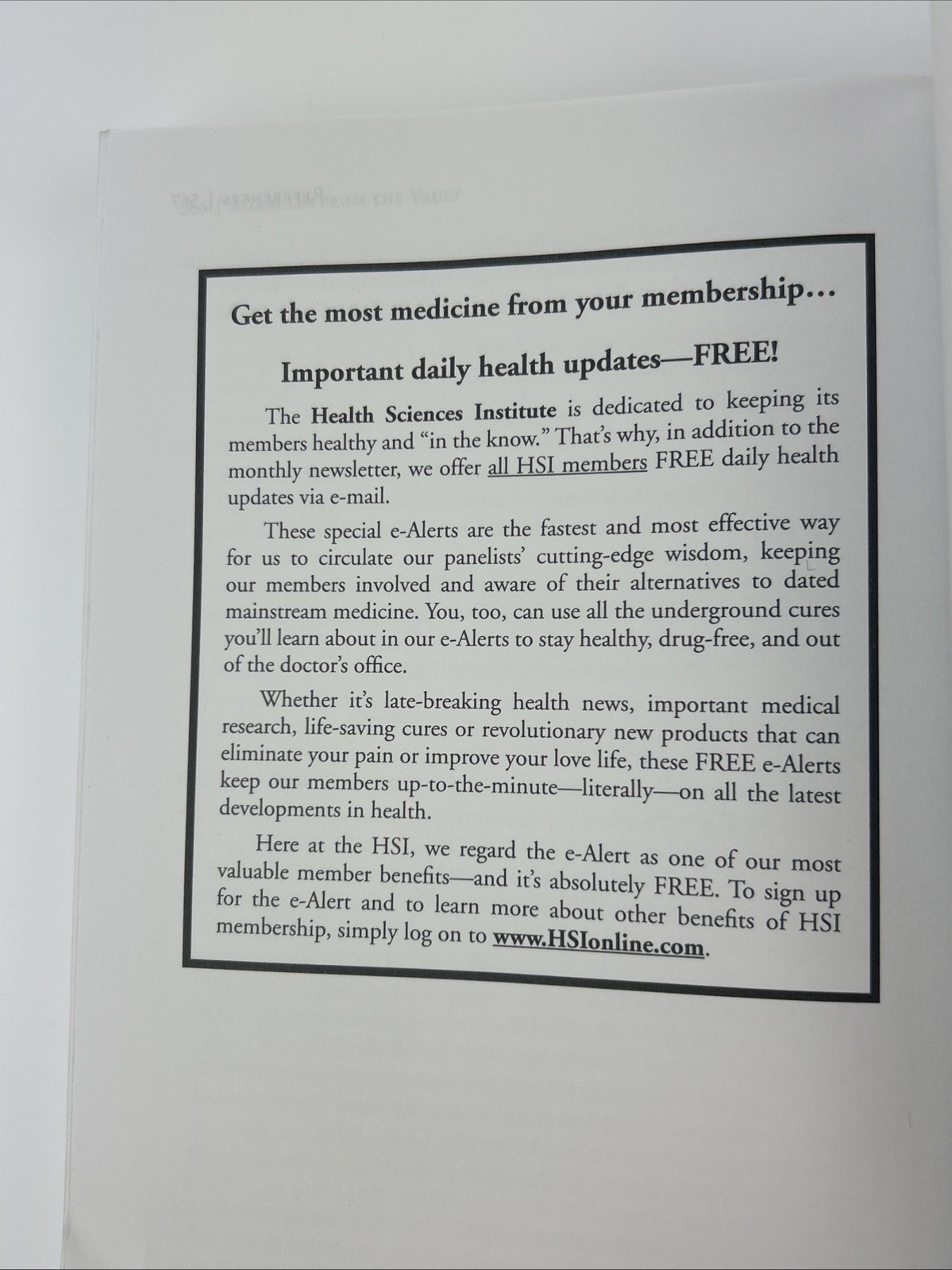 Miracles from the Vault by Anthology Of Underground Cures Health Sciences HSI
