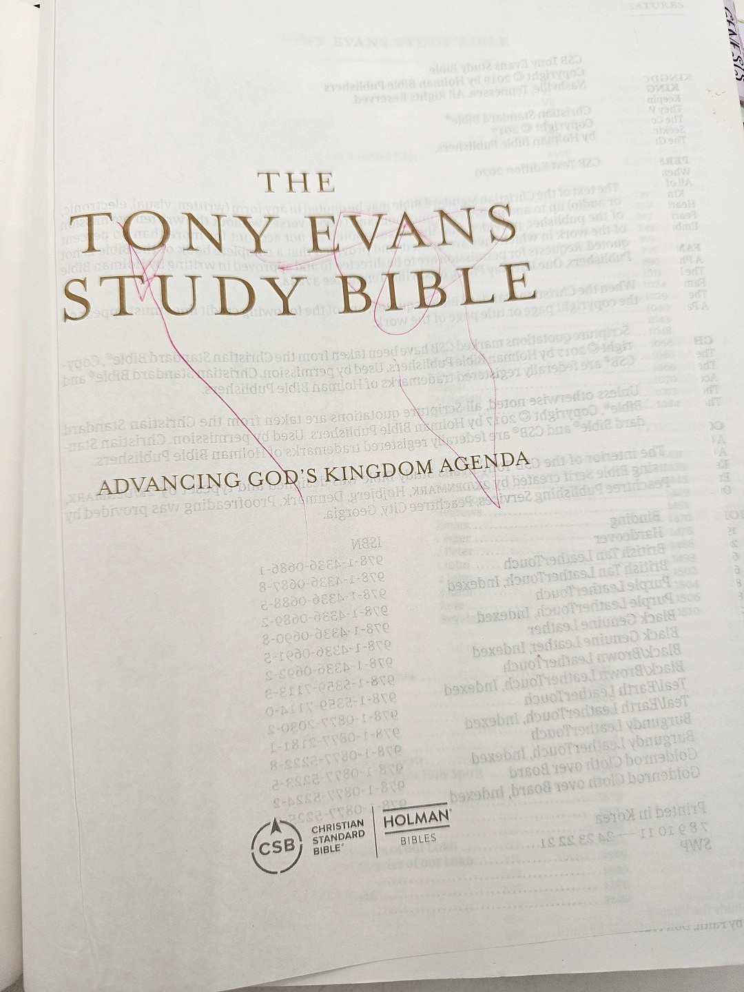 The Tony Evans Study Bible CSB Hardcover Holman Christian Standard
