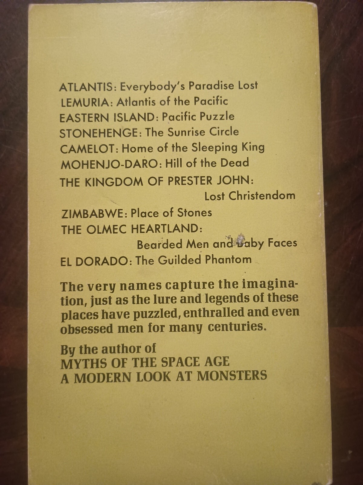 Mysterious Places by Daniel Cohen Tower, 1969, PB