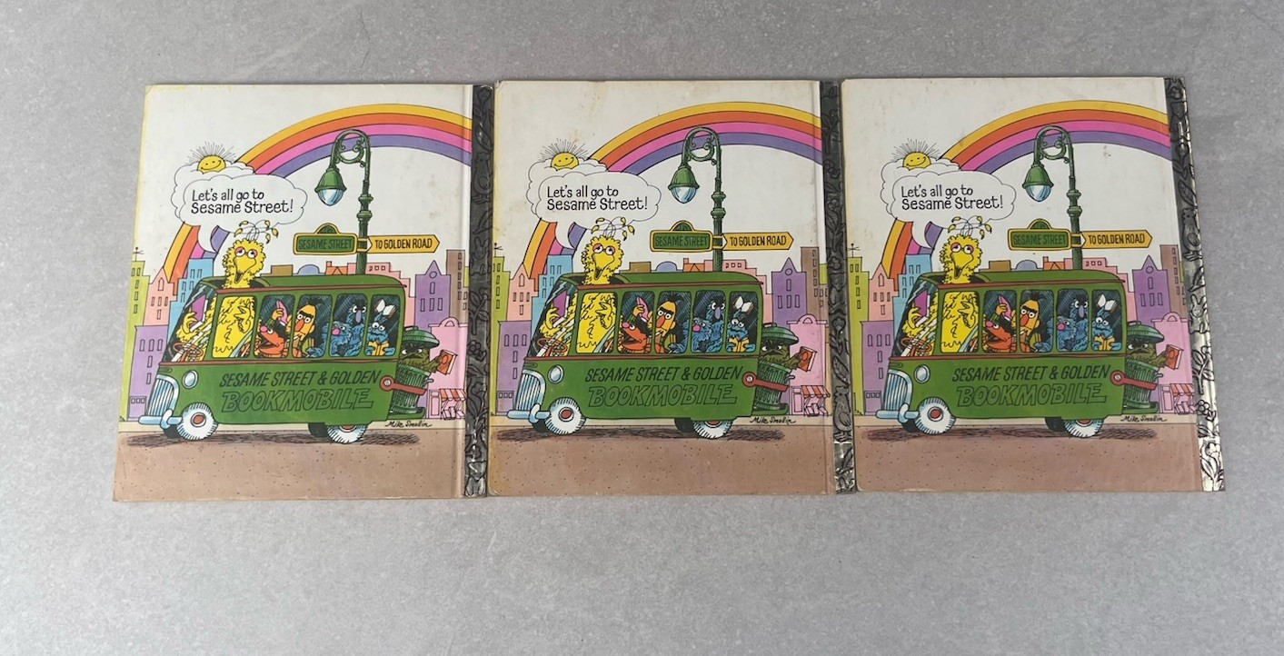 Vintage Sesame Street Hardcover Books Lot of 3 Grover Monster Bert 1972 CTW