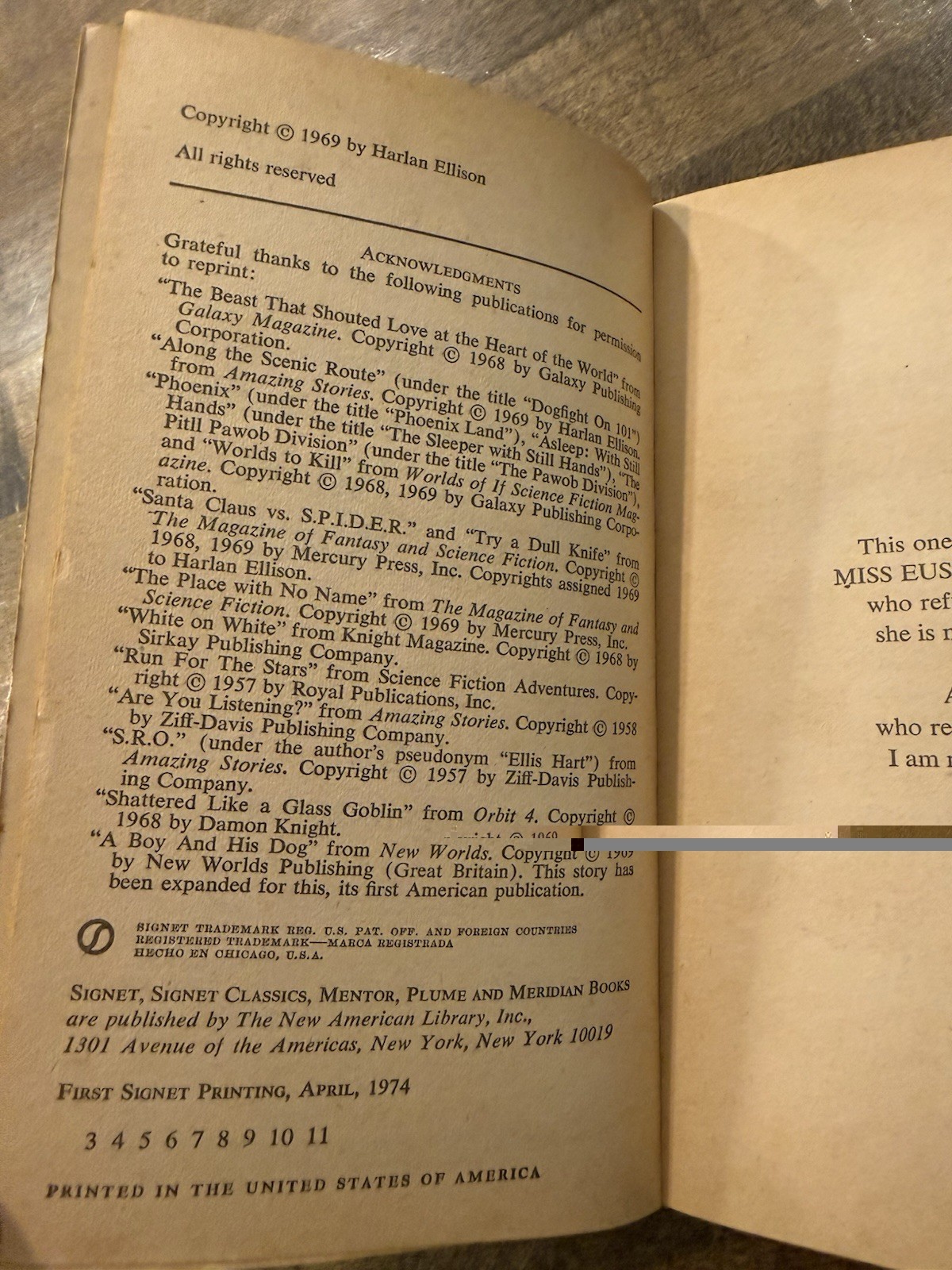 The Beast That Shouted Love at the Heart of World Harlan Ellison 1st Edition