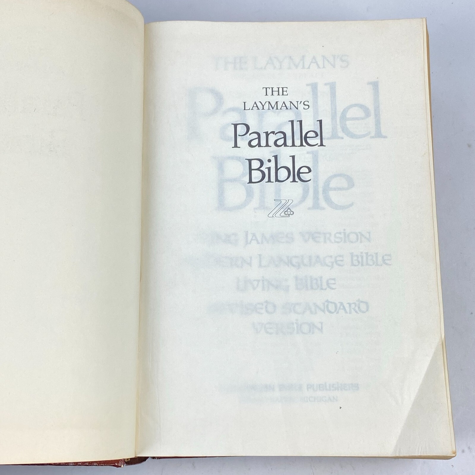 Layman’s Parallel Bible KJV MLB Living Bible RSV Zondervan Hardcover 1973 VTG