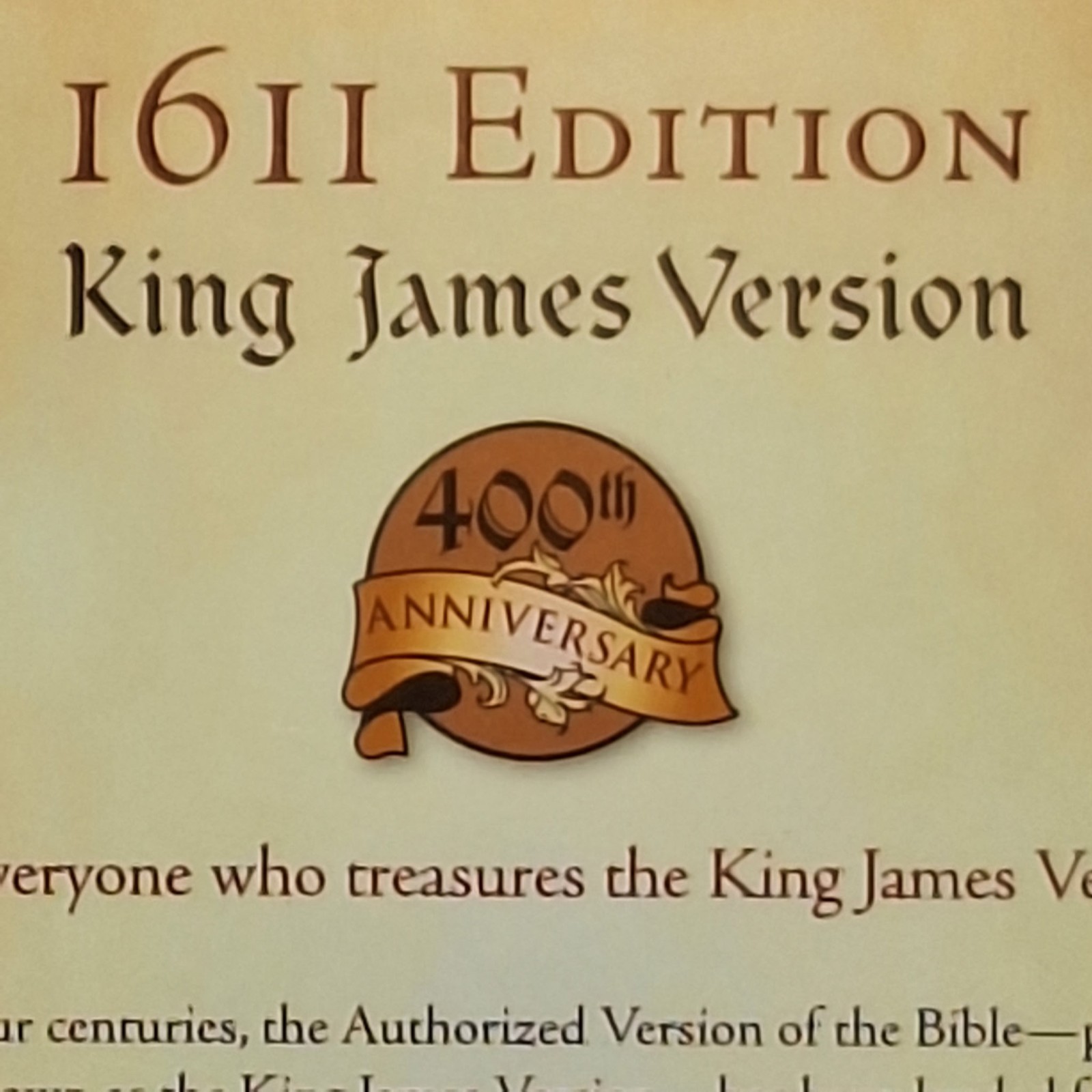 Holy Bible: King James Version Hardcover 400th Anniversary 1611 Ed New
