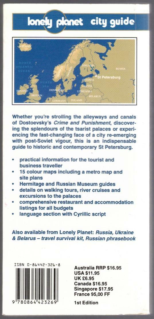 ✅ SALE! ST PETERSBURG ~ Lonely Planet Guide ~ Pocket size ~ 322 pages + 15 Maps
