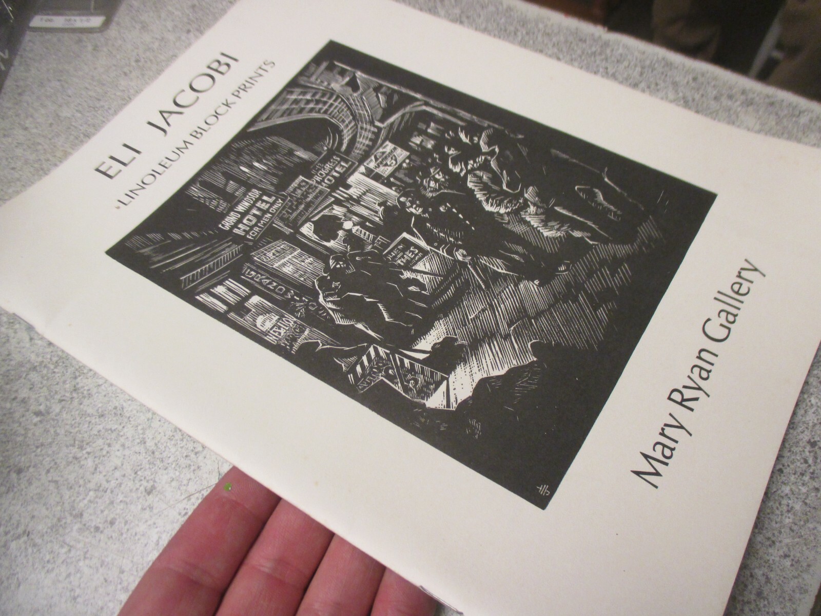 Eli Jacobs Linoleum Block Print Catalog Mary Ryan Gallery 1986 art reference